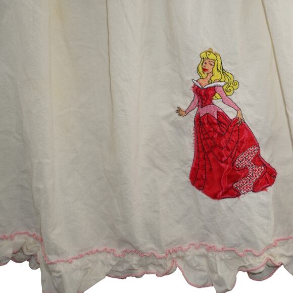 Vintage Disney Princess Aurora Dress – Sleeping Beauty Embroidered Cream 8/10 - Picture 4 of 10